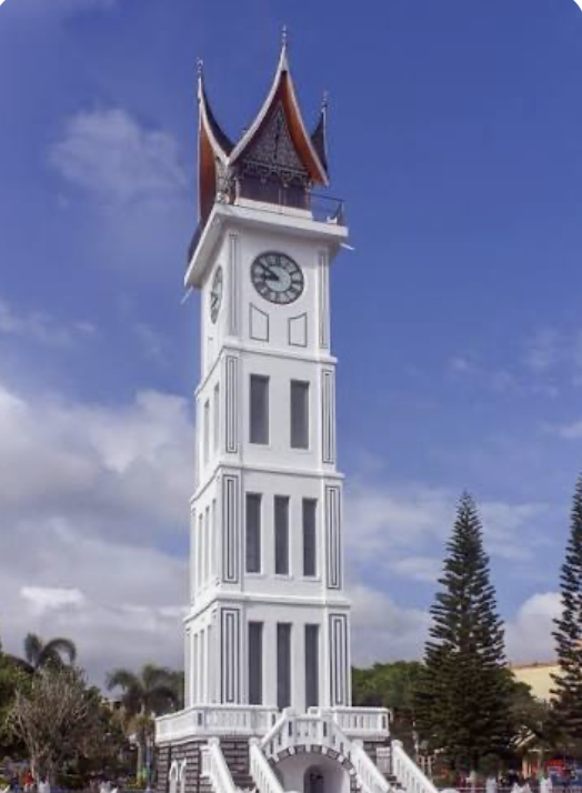 Jam Gadang clocktower en Pasar Atas markt